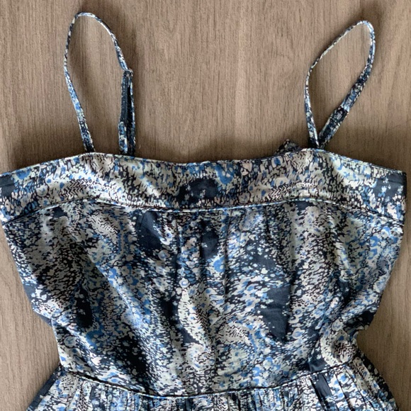 NEW Joie Elissabet Tiered Tie-Back Printed Maxi Dress Blue Size S Pockets - Picture 8 of 14